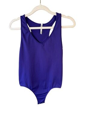 SWS Essentials Purple Racerback V-Neck Bodysuit Size M Casual Minimalist